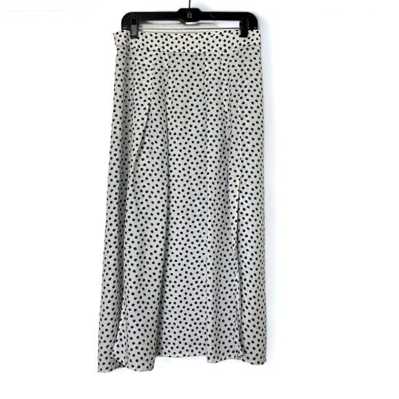 2/$30 H&M Maxi Pleated Polkadot Skirt with Side Slits SZ 10 - Picture 1 of 16